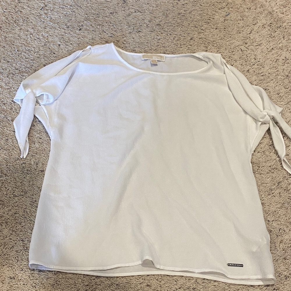 Michael Kors White Blouse with Tie Sleeves